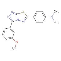 Chemical structure of 4-[3-(3-methoxyphenyl)-[1,2,4]triazolo[3,4-b][1,3,4]thiadiazol-6-yl]-N,N-dimethylaniline - CSSB00121616709