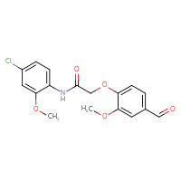 Chemical structure of N-(4-chloro-2-methoxyphenyl)-2-(4-formyl-2-methoxyphenoxy)acetamide - CSSB00000680524