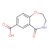 Chemical structure of 5-oxo-2,3,4,5-tetrahydro-1,4-benzoxazepine-7-carboxylic acid - CSSB00012348106