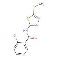 Chemical structure of 2-chloro-N-[5-(methylsulfanyl)-1,3,4-thiadiazol-2-yl]benzamide - CSSB00160305448