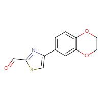 Chemical structure of 4-(2,3-dihydro-1,4-benzodioxin-6-yl)-1,3-thiazole-2-carbaldehyde - CSSB00005700469