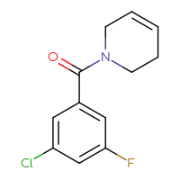 Chemical structure of 1-(3-chloro-5-fluorobenzoyl)-1,2,3,6-tetrahydropyridine - CSSB01994203929