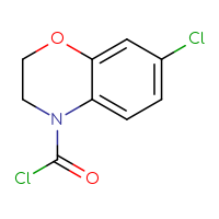 Chemical structure of 7-chloro-3,4-dihydro-2H-1,4-benzoxazine-4-carbonyl chloride - CSSB14959847139