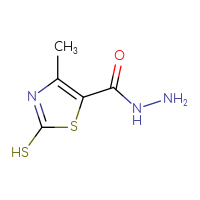 Chemical structure of 4-methyl-2-sulfanyl-1,3-thiazole-5-carbohydrazide - CSSB21151596353