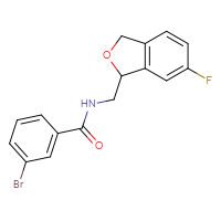 Chemical structure of 3-bromo-N-[(6-fluoro-1,3-dihydro-2-benzofuran-1-yl)methyl]benzamide - CSSB21432558129