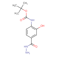 Chemical structure of tert-butyl N-[4-(hydrazinecarbonyl)-2-hydroxyphenyl]carbamate - CSSB21151597141