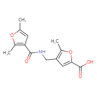 Chemical structure of 4-{[(2,5-dimethylfuran-3-yl)formamido]methyl}-5-methylfuran-2-carboxylic acid - CSSB00000025884