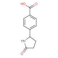 Chemical structure of 4-(5-oxopyrrolidin-2-yl)benzoic acid - CSSB00010124353