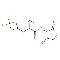 Chemical structure of 2,5-dioxopyrrolidin-1-yl 3-(3,3-difluorocyclobutyl)-2-methylpropanoate - CSSB20269493453