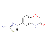 Chemical structure of 6-(2-amino-1,3-thiazol-4-yl)-3,4-dihydro-2H-1,4-benzoxazin-3-one - CSSB00000589911