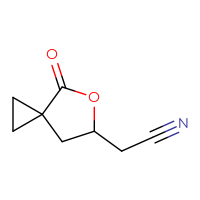 Chemical structure of 2-{4-oxo-5-oxaspiro[2.4]heptan-6-yl}acetonitrile - CSSB21224762718