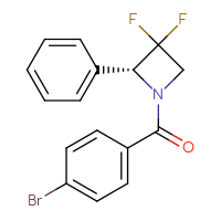 Chemical structure of (2R)-1-(4-bromobenzoyl)-3,3-difluoro-2-phenylazetidine - CSSB21432469544