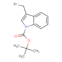 Chemical structure of tert-butyl 3-(bromomethyl)-1H-indole-1-carboxylate - CSSB00009815702