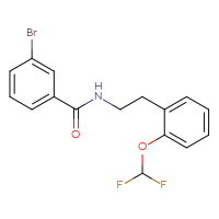 Chemical structure of 3-bromo-N-{2-[2-(difluoromethoxy)phenyl]ethyl}benzamide - CSSB02123231802