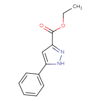 Chemical structure of ethyl 5-phenyl-1H-pyrazole-3-carboxylate - CSSB00000188946
