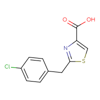 Chemical structure of 2-[(4-chlorophenyl)methyl]-1,3-thiazole-4-carboxylic acid - CSSB00000738803