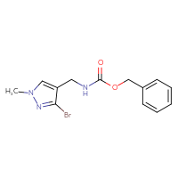 Chemical structure of benzyl N-[(3-bromo-1-methyl-1H-pyrazol-4-yl)methyl]carbamate - CSSB00116461454