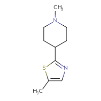 Chemical structure of 1-methyl-4-(5-methyl-1,3-thiazol-2-yl)piperidine - CSSB00015340512