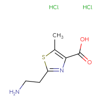 Chemical structure of 2-(2-aminoethyl)-5-methyl-1,3-thiazole-4-carboxylic acid dihydrochloride - CSSB00102713150
