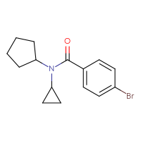 Chemical structure of 4-bromo-N-cyclopentyl-N-cyclopropylbenzamide - CSSB00104578628