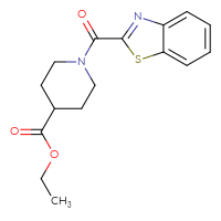 Chemical structure of ethyl 1-(1,3-benzothiazole-2-carbonyl)piperidine-4-carboxylate - CSSB00047855822