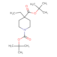 Chemical structure of 1,4-di-tert-butyl 4-ethylpiperidine-1,4-dicarboxylate - CSSB00160489877