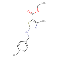 Chemical structure of ethyl 4-methyl-2-{[(4-methylphenyl)methyl]amino}-1,3-thiazole-5-carboxylate - CSSB00160518808