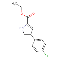 Chemical structure of ethyl 4-(4-chlorophenyl)-1H-pyrrole-2-carboxylate - CSSB00103387556