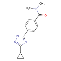 Chemical structure of 4-(3-cyclopropyl-1H-1,2,4-triazol-5-yl)-N,N-dimethylbenzamide - CSSB02008862156
