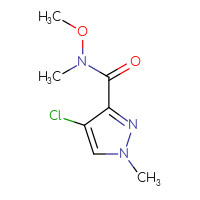 Chemical structure of 4-chloro-N-methoxy-N,1-dimethyl-1H-pyrazole-3-carboxamide - CSSB00118922623