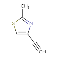 Chemical structure of 4-ethynyl-2-methyl-1,3-thiazole - CSSB00000699725