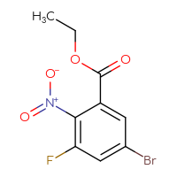 Chemical structure of ethyl 5-bromo-3-fluoro-2-nitrobenzoate - CSSB00054996434