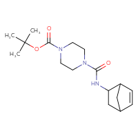 Chemical structure of tert-butyl 4-({bicyclo[2.2.1]hept-5-en-2-yl}carbamoyl)piperazine-1-carboxylate - CSSB06424202169