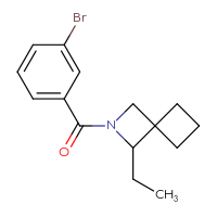 Chemical structure of 2-(3-bromobenzoyl)-1-ethyl-2-azaspiro[3.3]heptane - CSSB17408426478