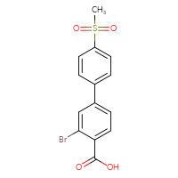 Chemical structure of 3-bromo-4'-methanesulfonyl-[1,1'-biphenyl]-4-carboxylic acid - CSSB03219847991