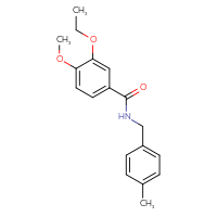 Chemical structure of 3-ethoxy-4-methoxy-N-[(4-methylphenyl)methyl]benzamide - CSSB01388872832