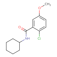 Chemical structure of 2-chloro-N-cyclohexyl-5-methoxybenzamide - CSSB06287838015