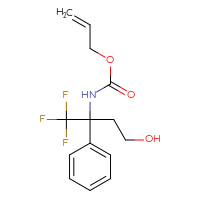 Chemical structure of prop-2-en-1-yl N-(1,1,1-trifluoro-4-hydroxy-2-phenylbutan-2-yl)carbamate - CSSB21043405803