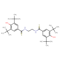 Chemical structure of 3,5-di-tert-butyl-N-{2-[(3,5-di-tert-butyl-4-hydroxyphenyl)methanethioamido]ethyl}-4-hydroxybenzene-1-carbothioamide - CSSB00161152717