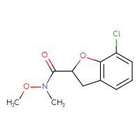 Chemical structure of 7-chloro-N-methoxy-N-methyl-2,3-dihydro-1-benzofuran-2-carboxamide - CSSB21151590603
