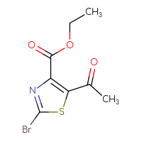 Chemical structure of ethyl 5-acetyl-2-bromo-1,3-thiazole-4-carboxylate - CSSB20620690516