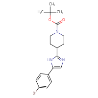 Chemical structure of tert-butyl 4-[5-(4-bromophenyl)-1H-imidazol-2-yl]piperidine-1-carboxylate - CSSB03496574146