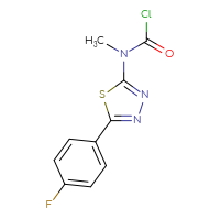 Chemical structure of N-[5-(4-fluorophenyl)-1,3,4-thiadiazol-2-yl]-N-methylcarbamoyl chloride - CSSB21224764629