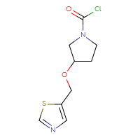 Chemical structure of 3-[(1,3-thiazol-5-yl)methoxy]pyrrolidine-1-carbonyl chloride - CSSB15005366932