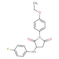 Chemical structure of 1-(4-ethoxyphenyl)-3-[(4-fluorophenyl)amino]pyrrolidine-2,5-dione - CSSB00121615372