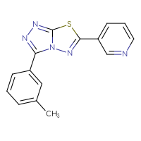 Chemical structure of 3-[3-(3-methylphenyl)-[1,2,4]triazolo[3,4-b][1,3,4]thiadiazol-6-yl]pyridine - CSSB00121633028
