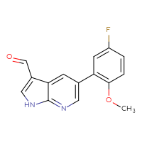 Chemical structure of 5-(5-fluoro-2-methoxyphenyl)-1H-pyrrolo[2,3-b]pyridine-3-carbaldehyde - CSSB06588617679