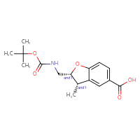 Chemical structure of rac-(2R,3S)-2-({[(tert-butoxy)carbonyl]amino}methyl)-3-methyl-2,3-dihydro-1-benzofuran-5-carboxylic acid - CSSB02134477556