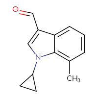 Chemical structure of 1-cyclopropyl-7-methyl-1H-indole-3-carbaldehyde - CSSB00010632233