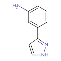 Chemical structure of 3-(1H-pyrazol-3-yl)aniline - CSSB00000036165